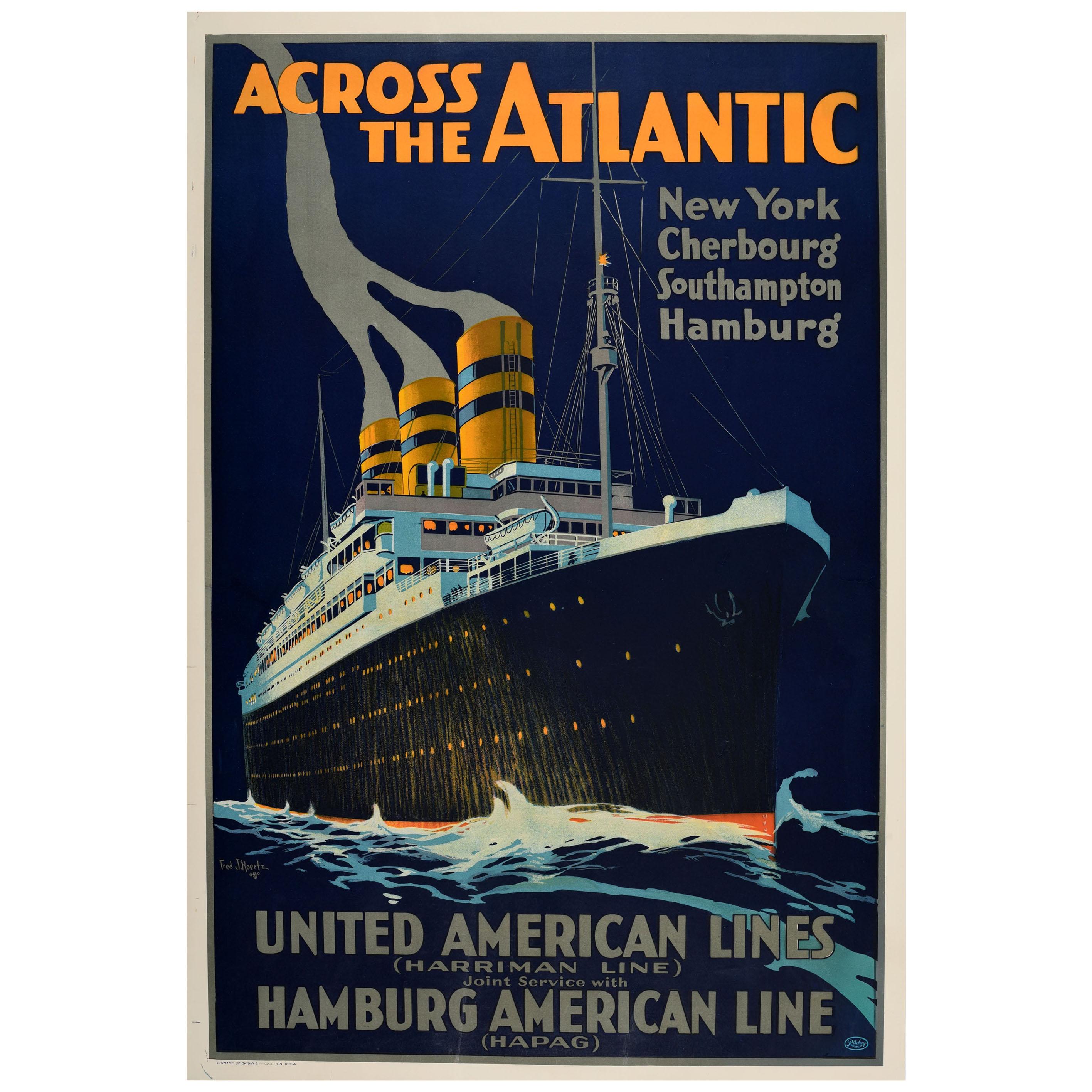 America Export Lines Oceanliner Vintage Cruise Ship Travel Poster Advertisement 