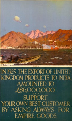 Original Vintage Poster Aden Products Export India Empire Marketing Board Pears