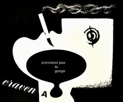 Original Vintage Poster Advert For Craven A Cigarettes Graphic Design Surrealism