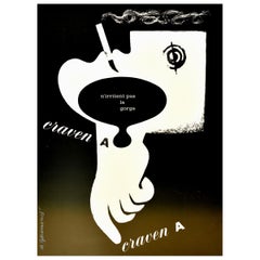 Original Vintage Poster Advert For Craven A Cigarettes Graphic Design Surrealism