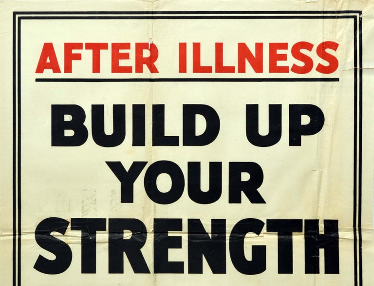 Original Vintage Poster After Illness Build Up Your Strength On Bovril