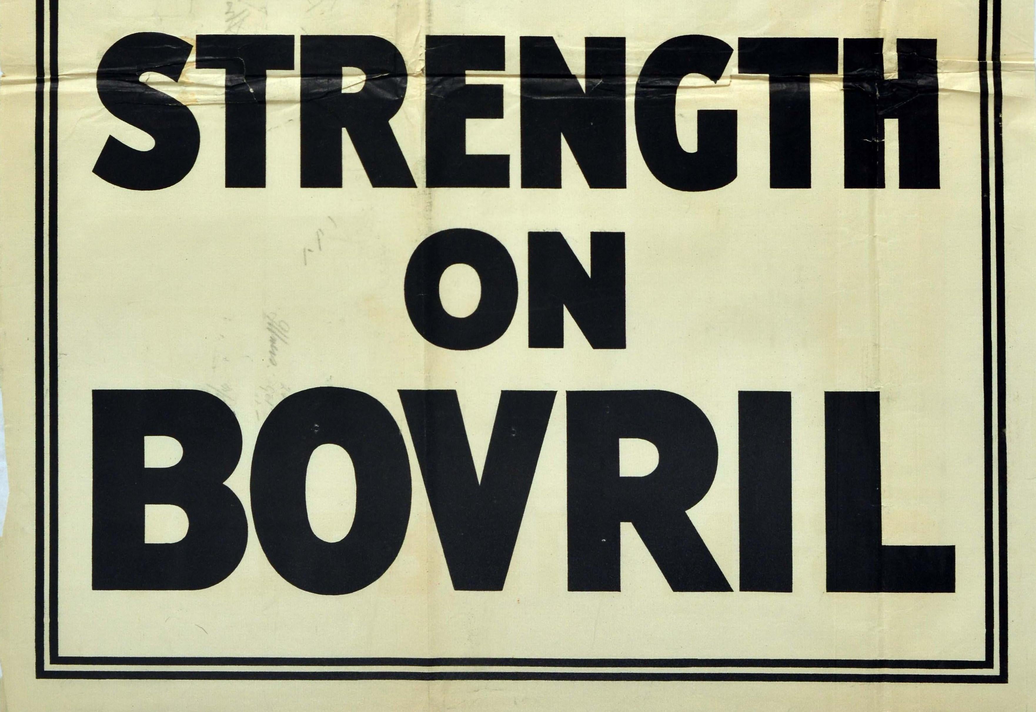 Britannico Poster originale d'epoca Dopo una malattia, rafforza le tue forze con la bevanda calda Bovril in vendita