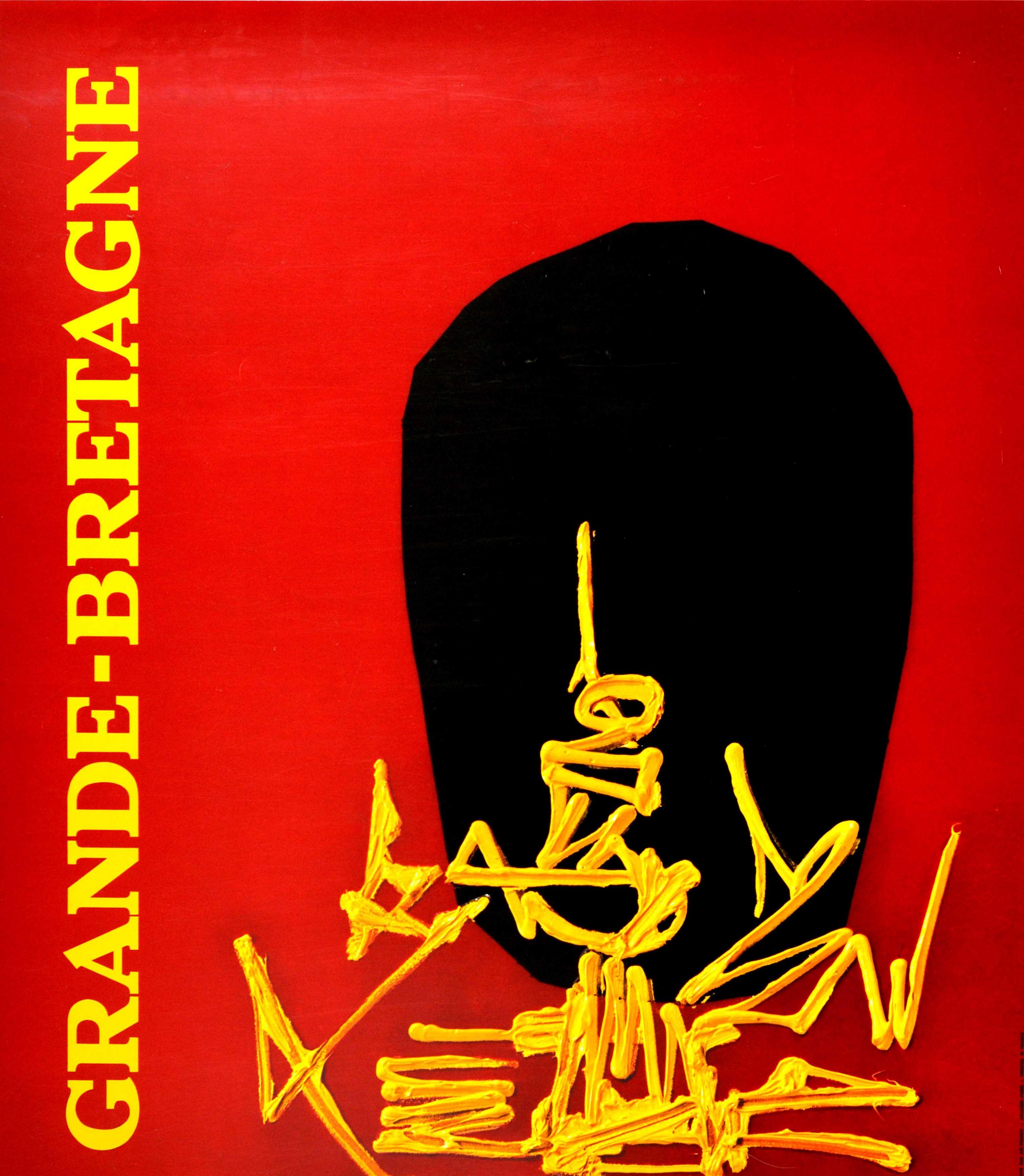 Expressionist Original Vintage Poster Air France Grande Bretagne Britain Travel Abstract Art