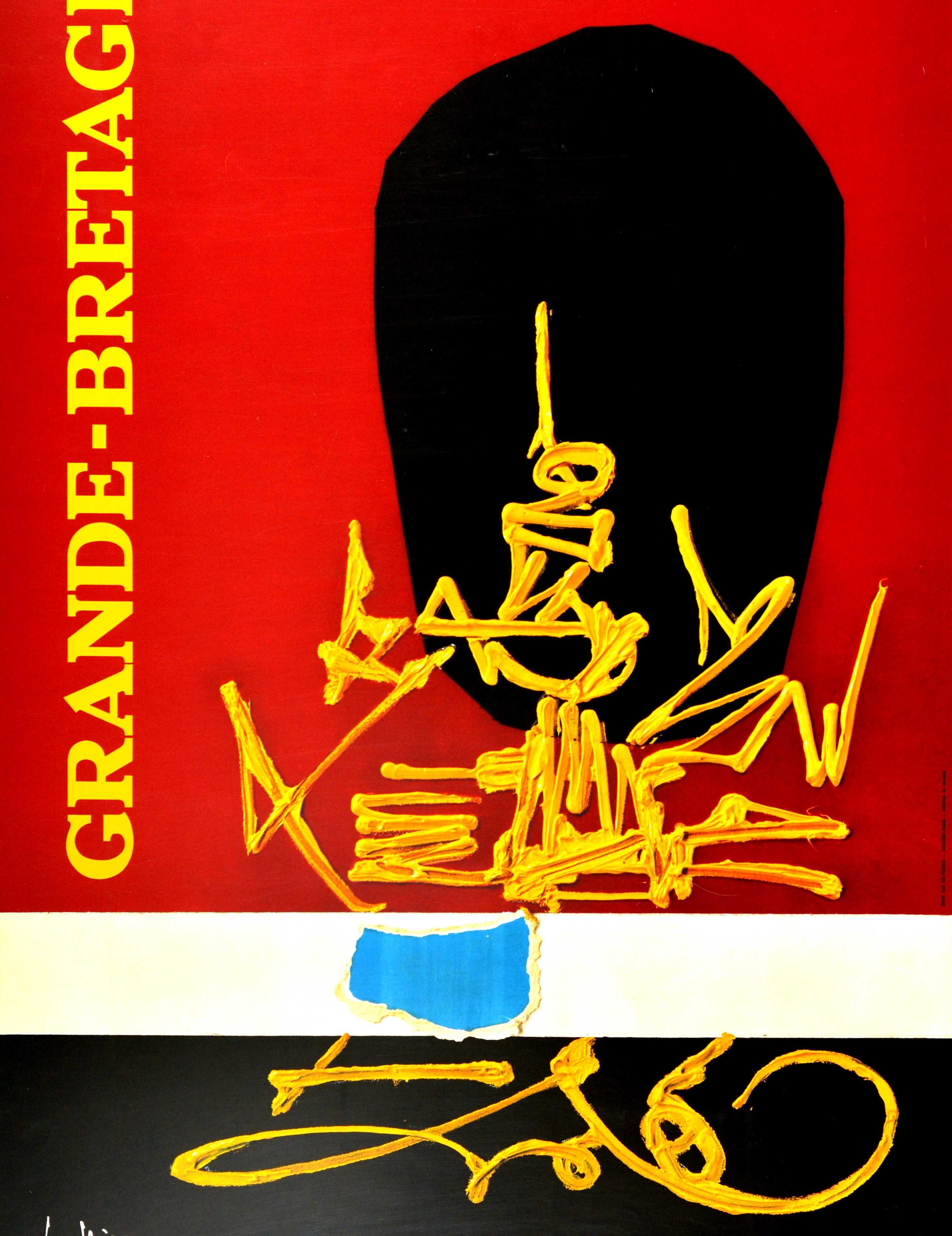 Original Vintage Poster Air France Grande Bretagne Britain Travel Abstract Art In Excellent Condition In London, GB