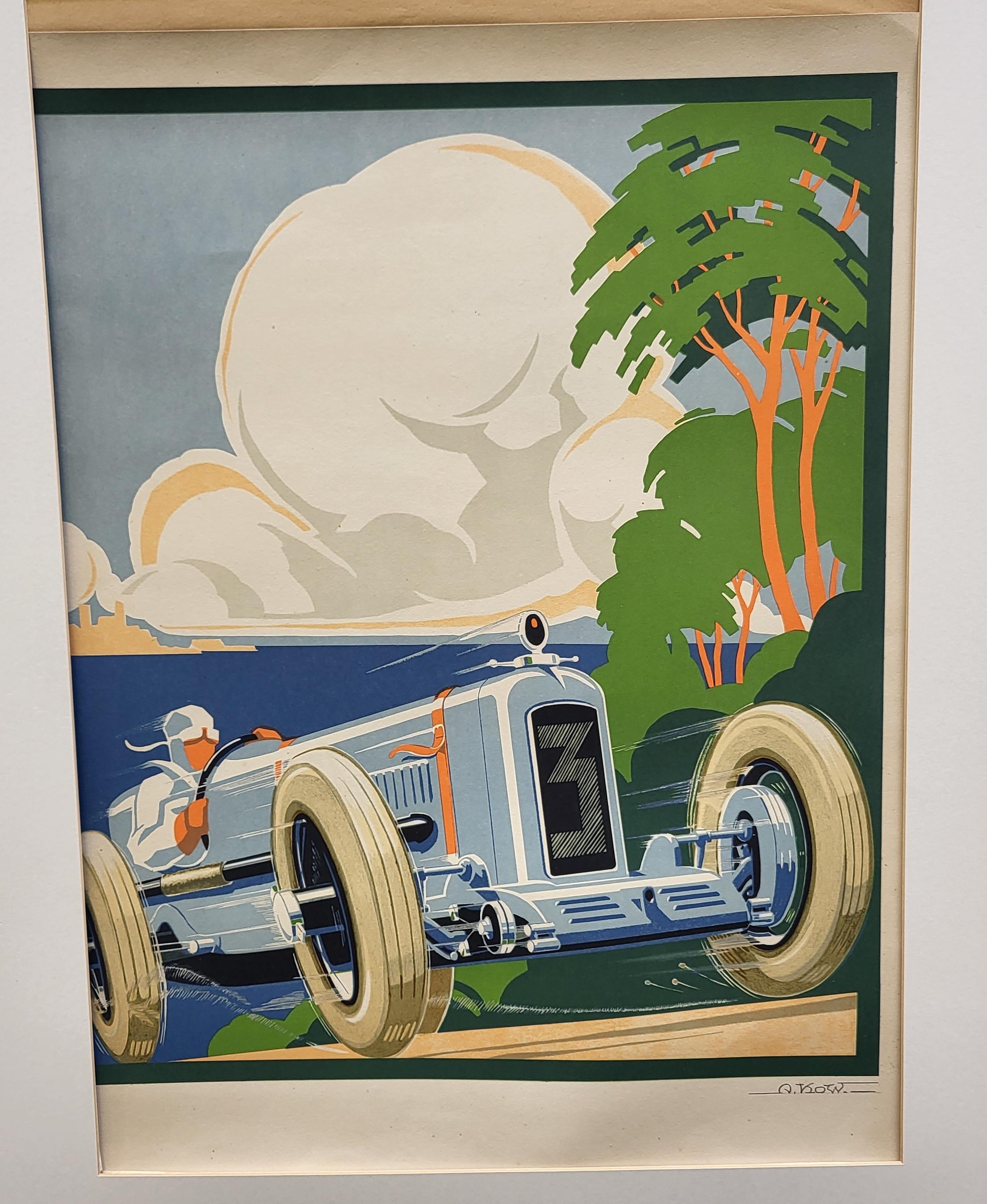 Rarísimo cartel original de época de la 1ª tirada, realizado por Alexis Kow en 1929.

Este cartel del evento automovilístico 