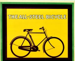 Original Vintage Poster All Steel Bicycle Raleigh Design Bike Advertising Art