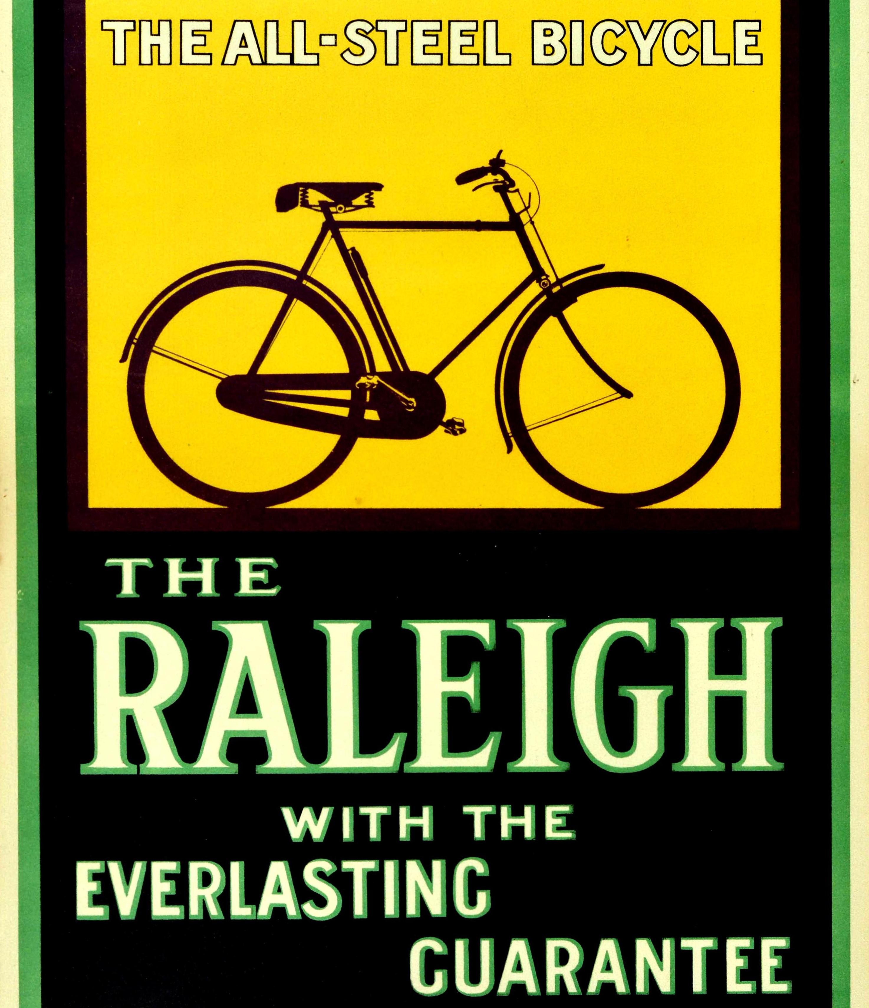 Vintage Cycling advertising Raleigh Bicycle Three speed poster Wall art. 