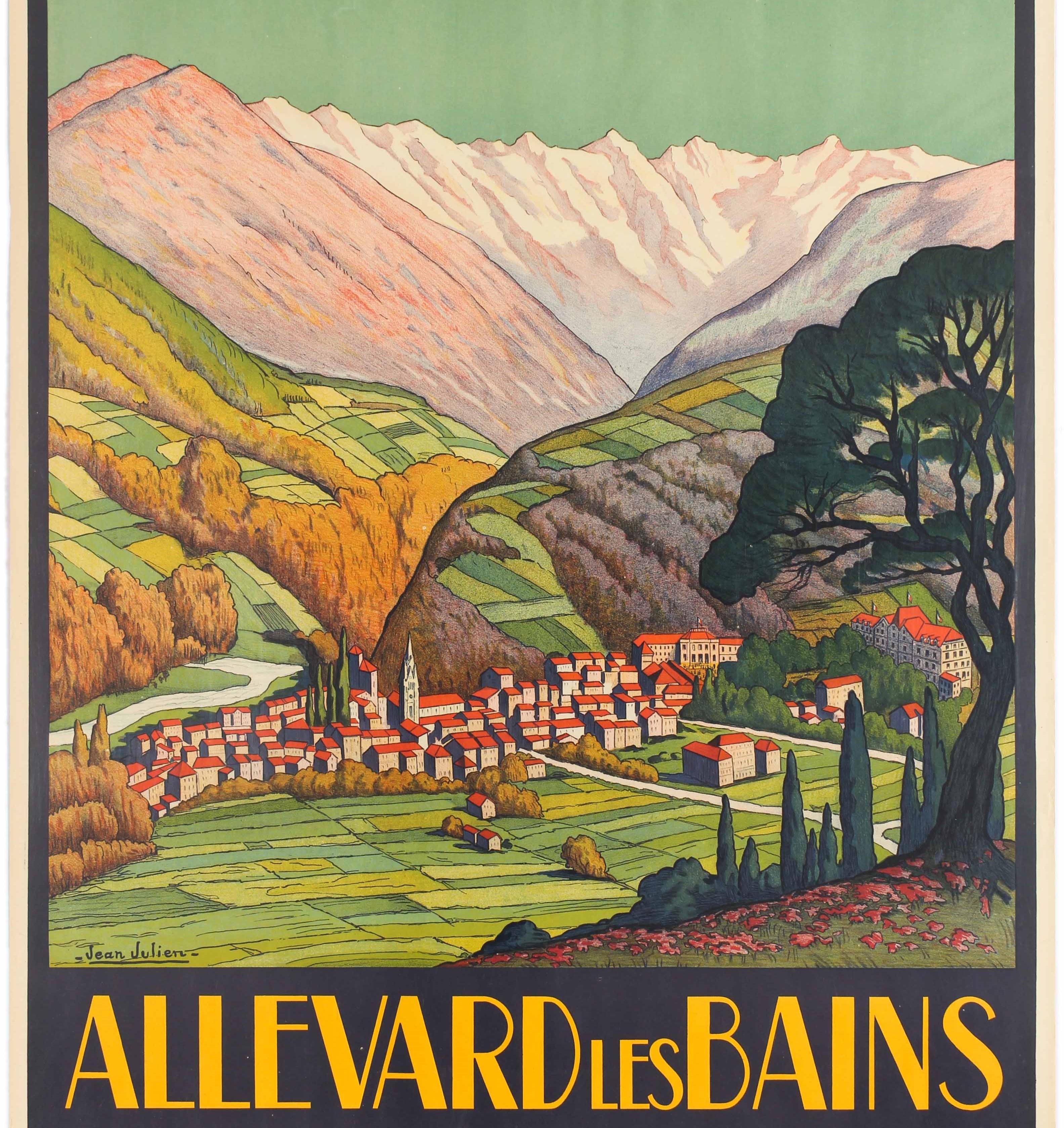 French Original Vintage Poster Allevard Les Bains Thermal Spa PLM Railway Travel France