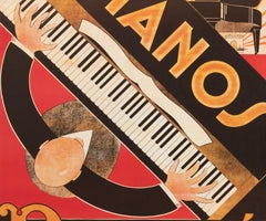 Andre Daude, affiche de musique originale vintage, Piano Daude, Paris, 1980