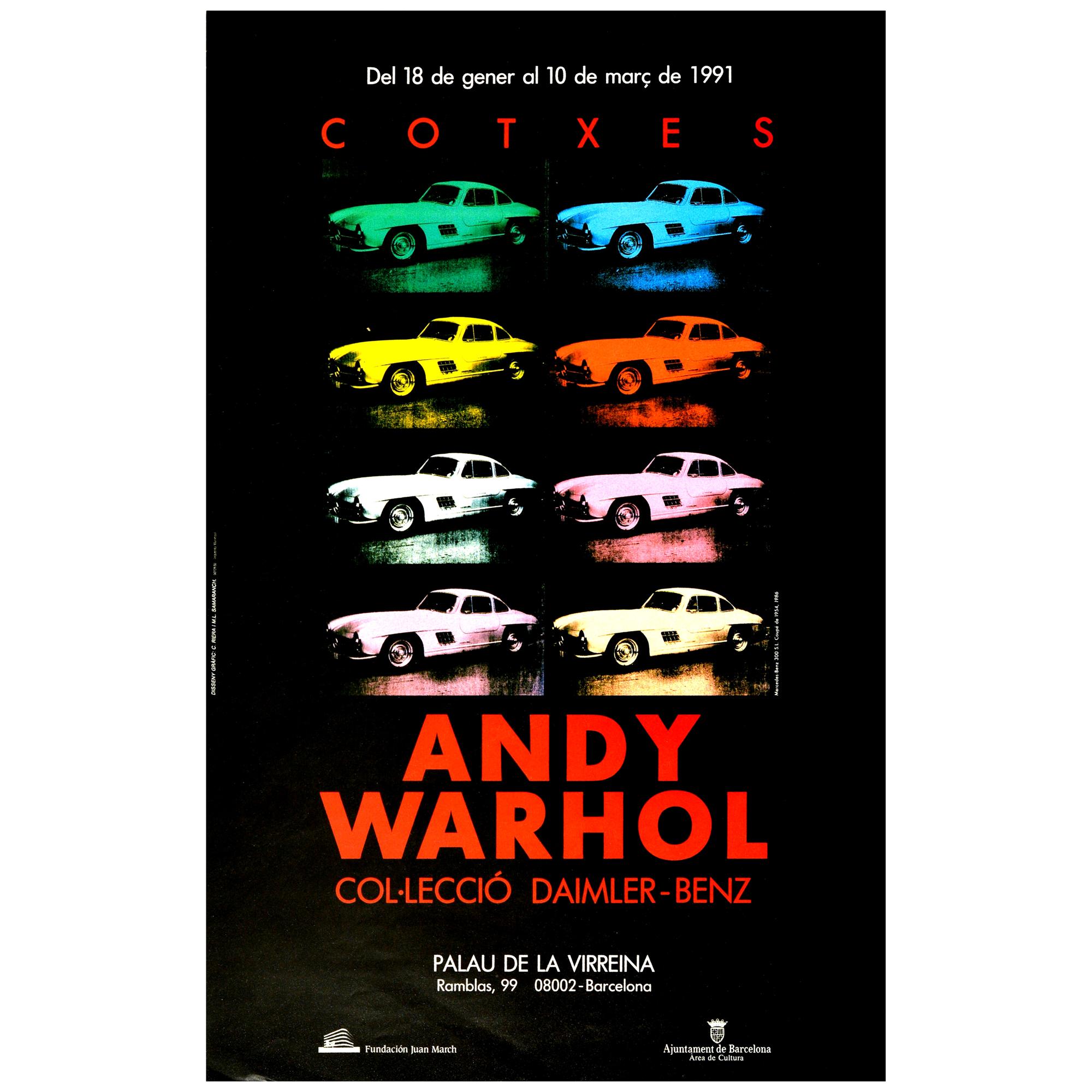Original Vintage Poster Andy Warhol Cars Exhibition Daimler Benz Pop Art Design