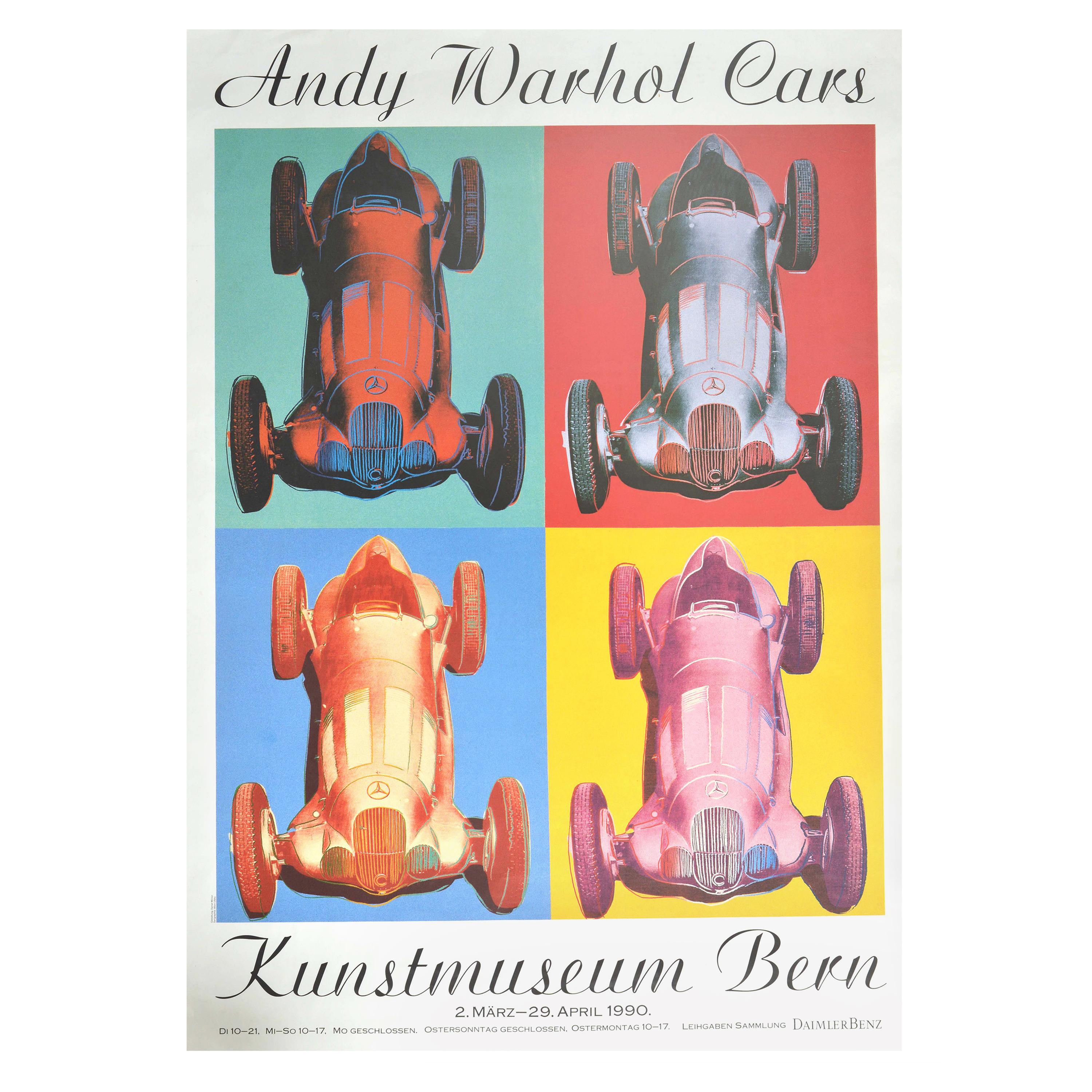 Original Vintage Poster Andy Warhol Cars Pop Art Exhibition Bern Mercedes Benz