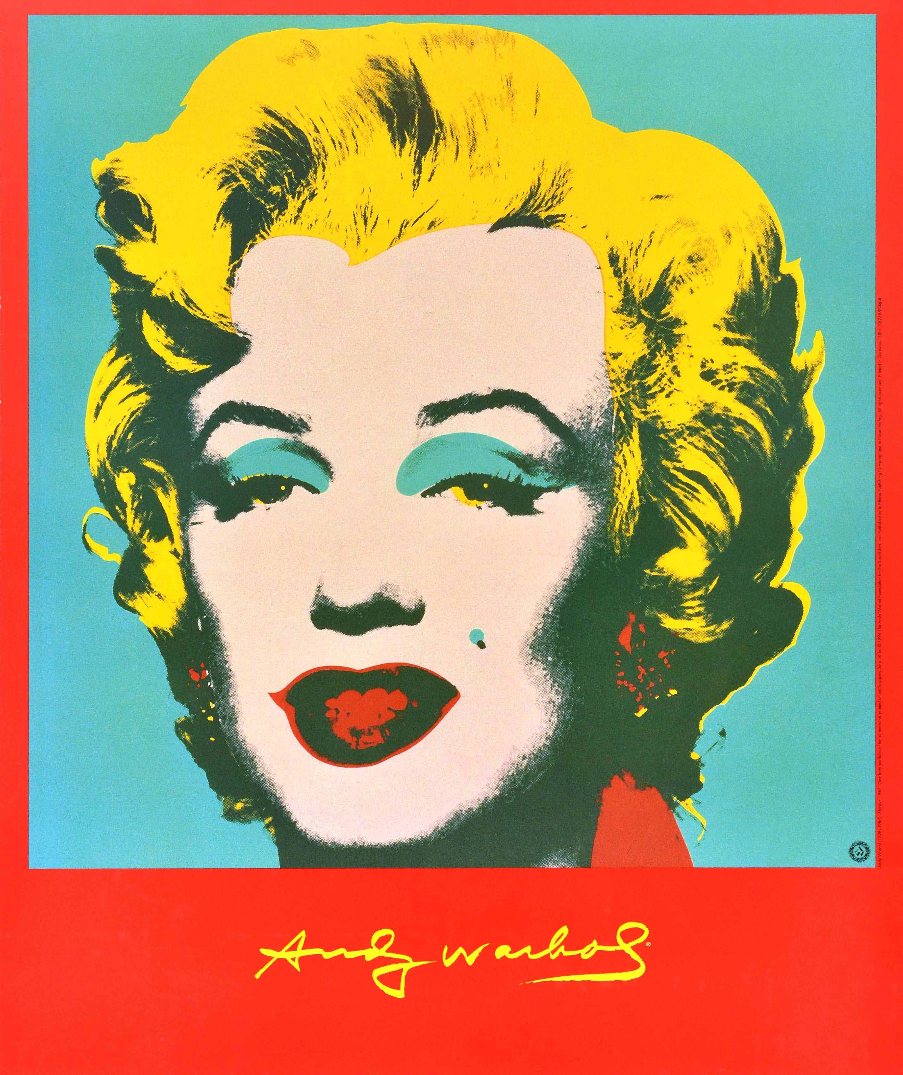 Original Vintage Poster Andy Warhol Marilyn Monroe Foundation For The Visual Art In Excellent Condition For Sale In London, GB