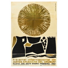 Poster originale d'epoca Artes Aplicadas Del Uruguay Arti Applicate Internazionali