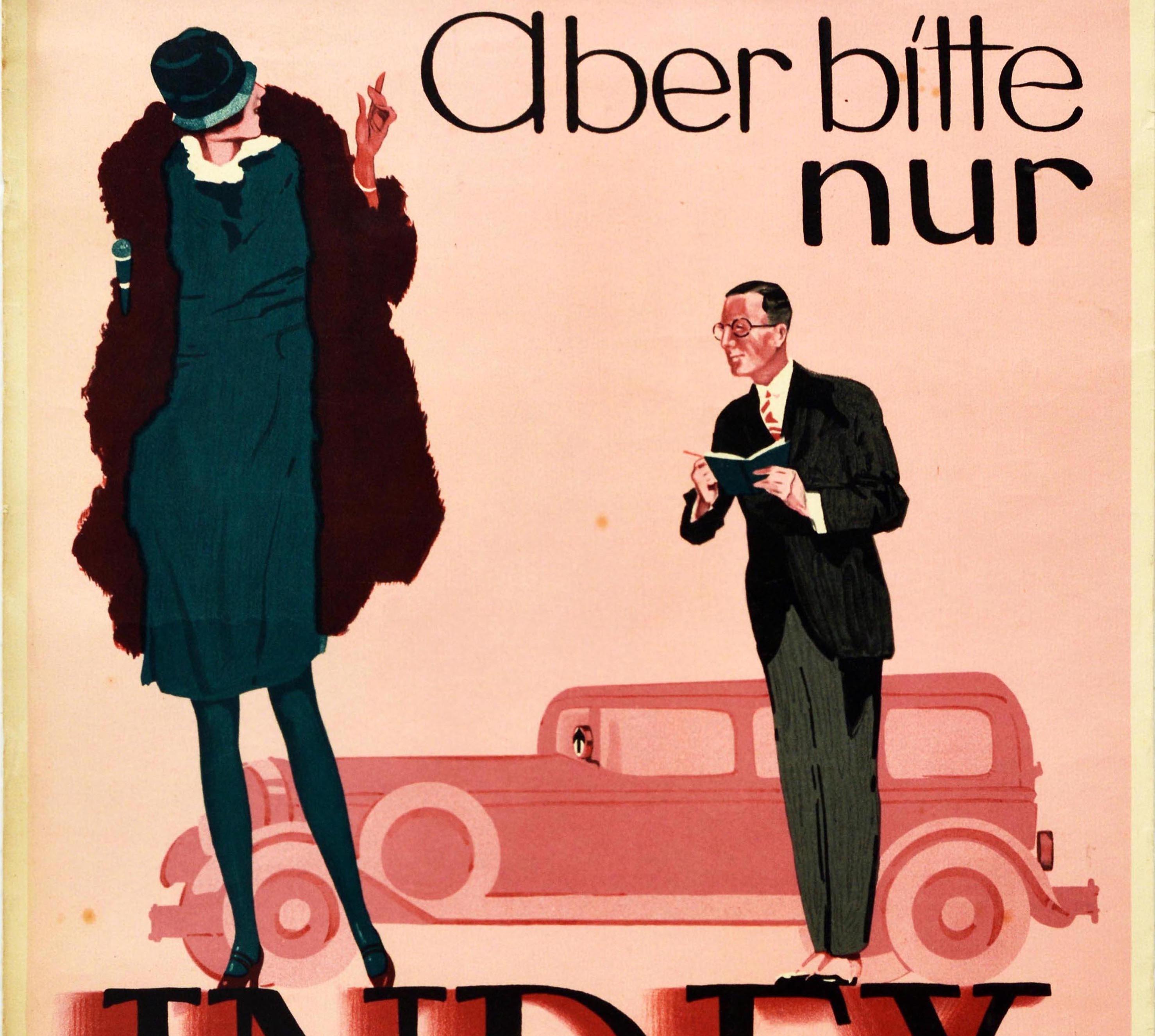 Début du 20ème siècle Affiche rétro originale, Index automobiles, Ausrustung Stuttgart, voitures classiques en vente