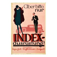Original Vintage Poster Automobile Teile Index Ausrustung Stuttgart Klassischer Auto