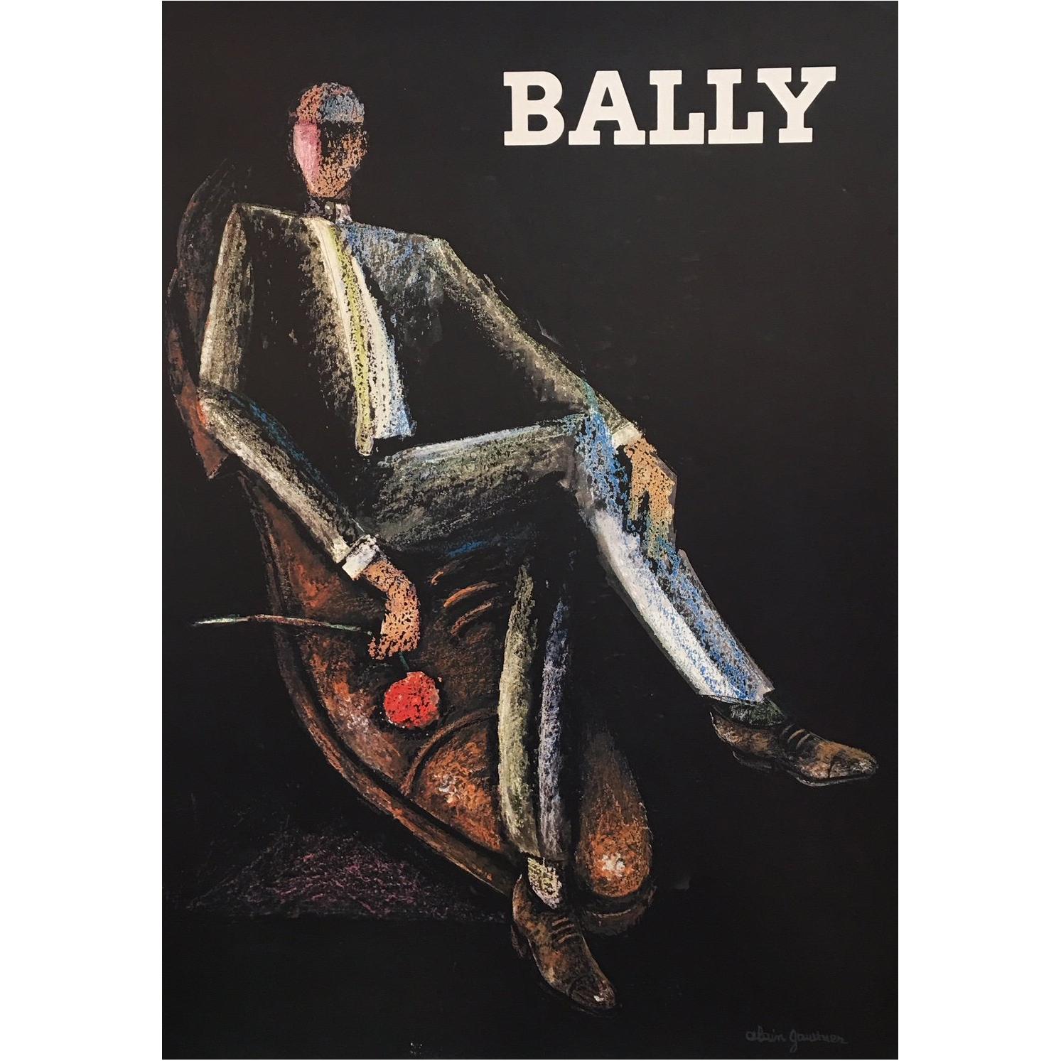 Original Vintage Poster, Bally Rocks Man by Alain Gauthier, 1970