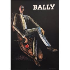 Original Vintage Poster, Bally Rocks Man by Alain Gauthier, 1970