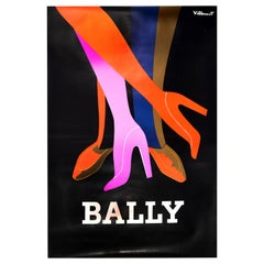 Original-Vintage-Poster, Bally Schuhe, Mode, Stil, Grafikdesign, Werbegrafik, Kunst