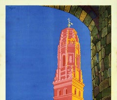 Original Vintage Poster Barcelona Exhibition Spanish Village Art Pueblo Espanol