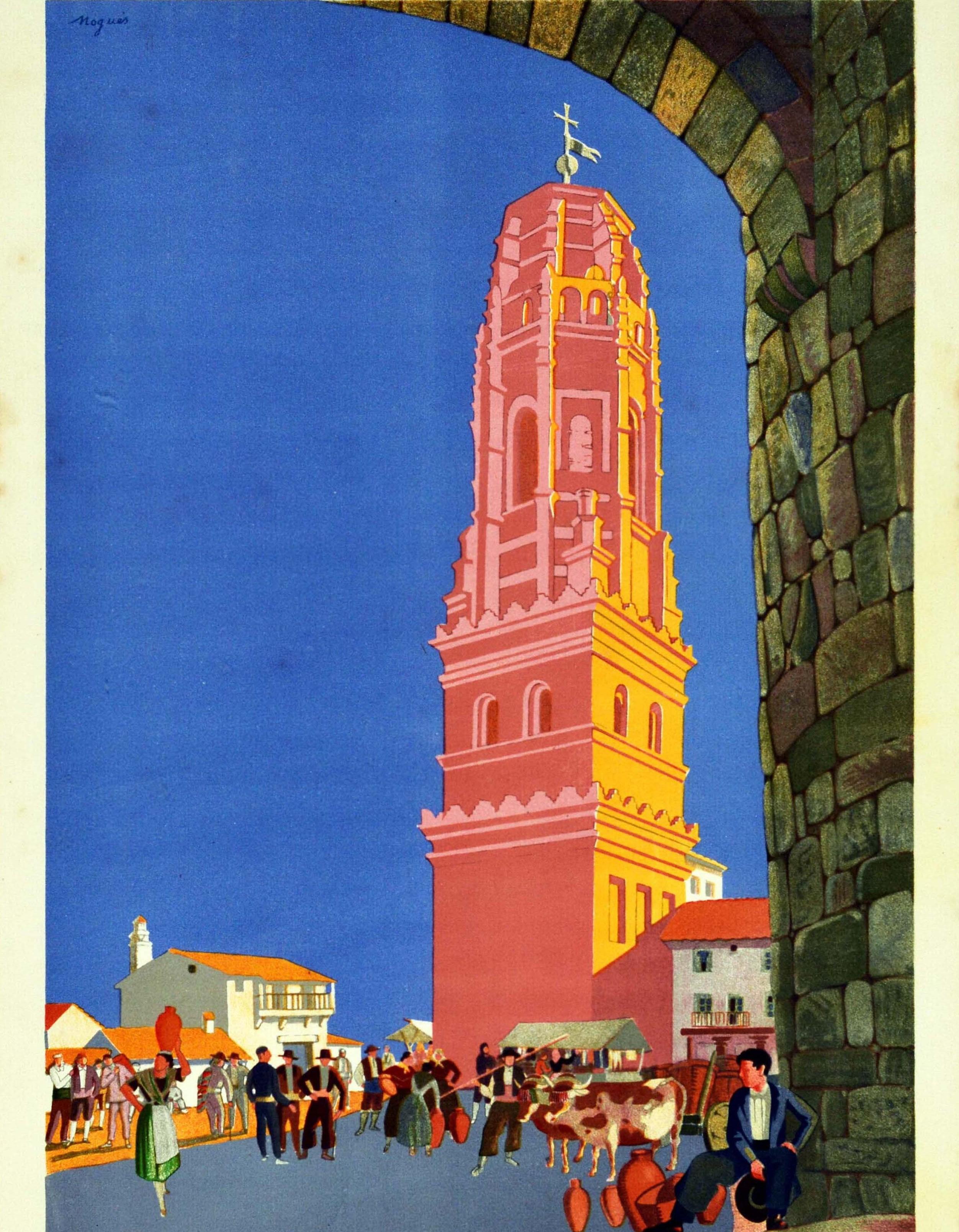 Art Deco Original Vintage Poster Barcelona Exhibition Spanish Village Art Pueblo Espanol
