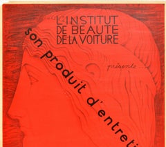 Original Vintage Poster Beaute De La Voiture Vitrum Car Beauty Salon Rain Proof