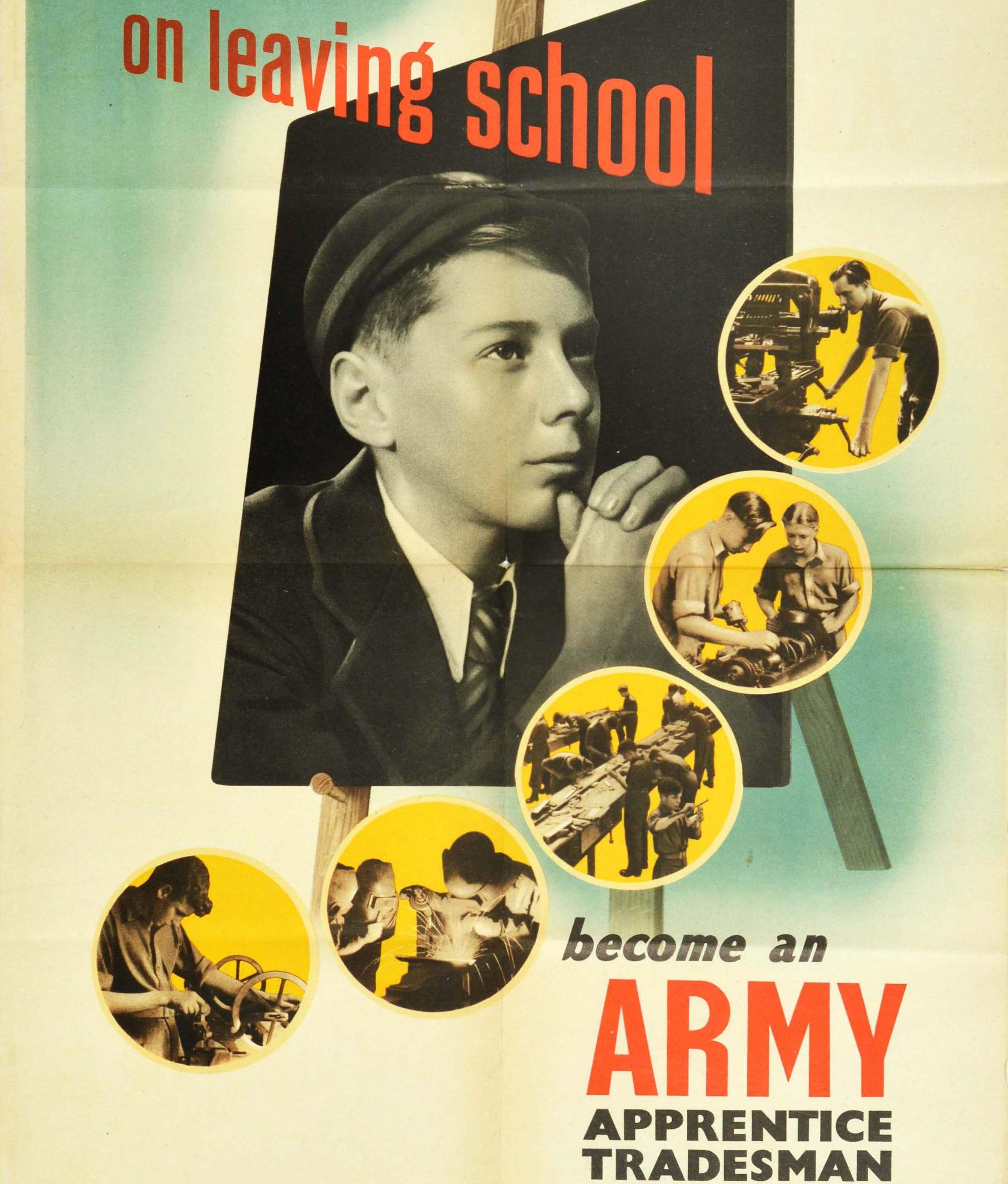 Original Vintage Poster Become An Army Apprentice Tradesman Military Recruitment In Fair Condition In London, GB
