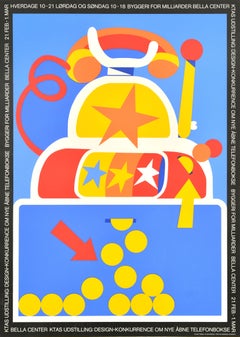 Original Vintage Poster Bella Center Ktas Udstilling Design Exhibition Telephone