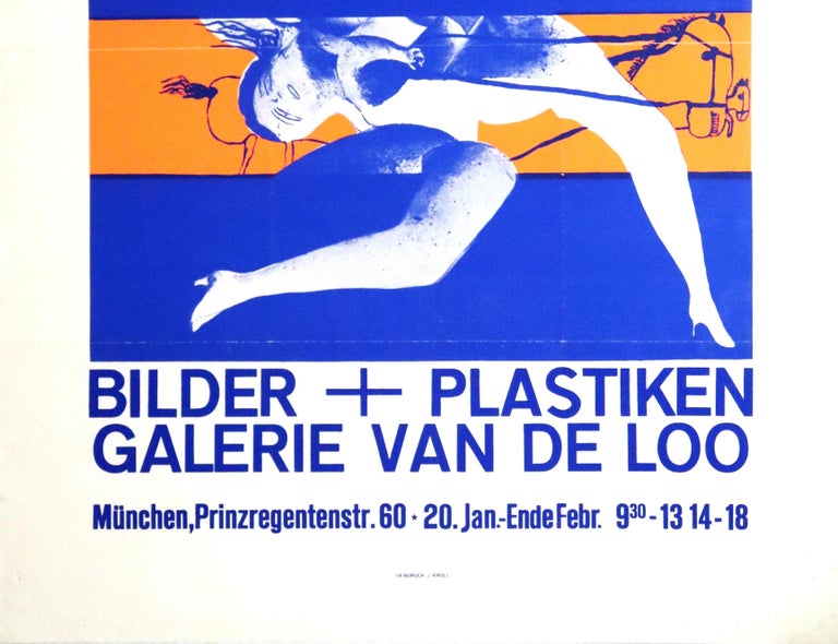 German Original Vintage Poster Bilder + Plastiken Art Exhibition Pictures + Sculptures For Sale