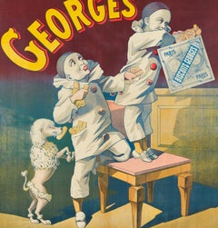 Original Vintage Poster, Biscuits Georges, Poodle, Paris, Pastry Butter Dog 1900