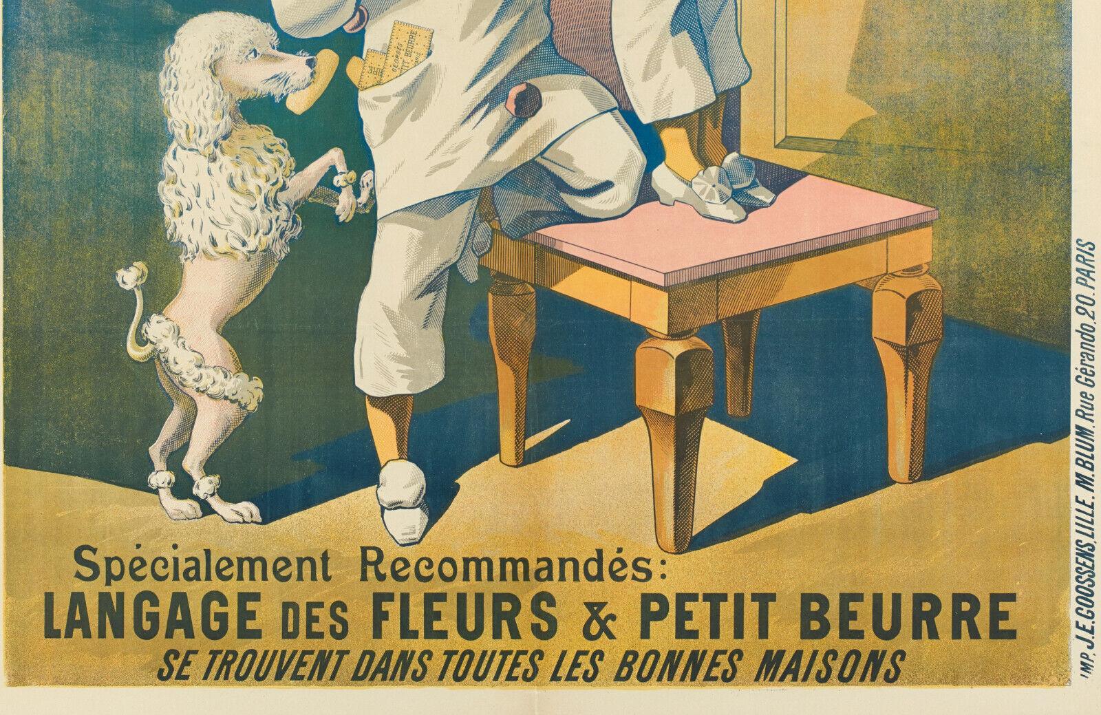 Original-Vintage-Poster-Biscuit Georges-Caniche-Pierrot-Paris-Chien, 1900 (Belle Époque) im Angebot
