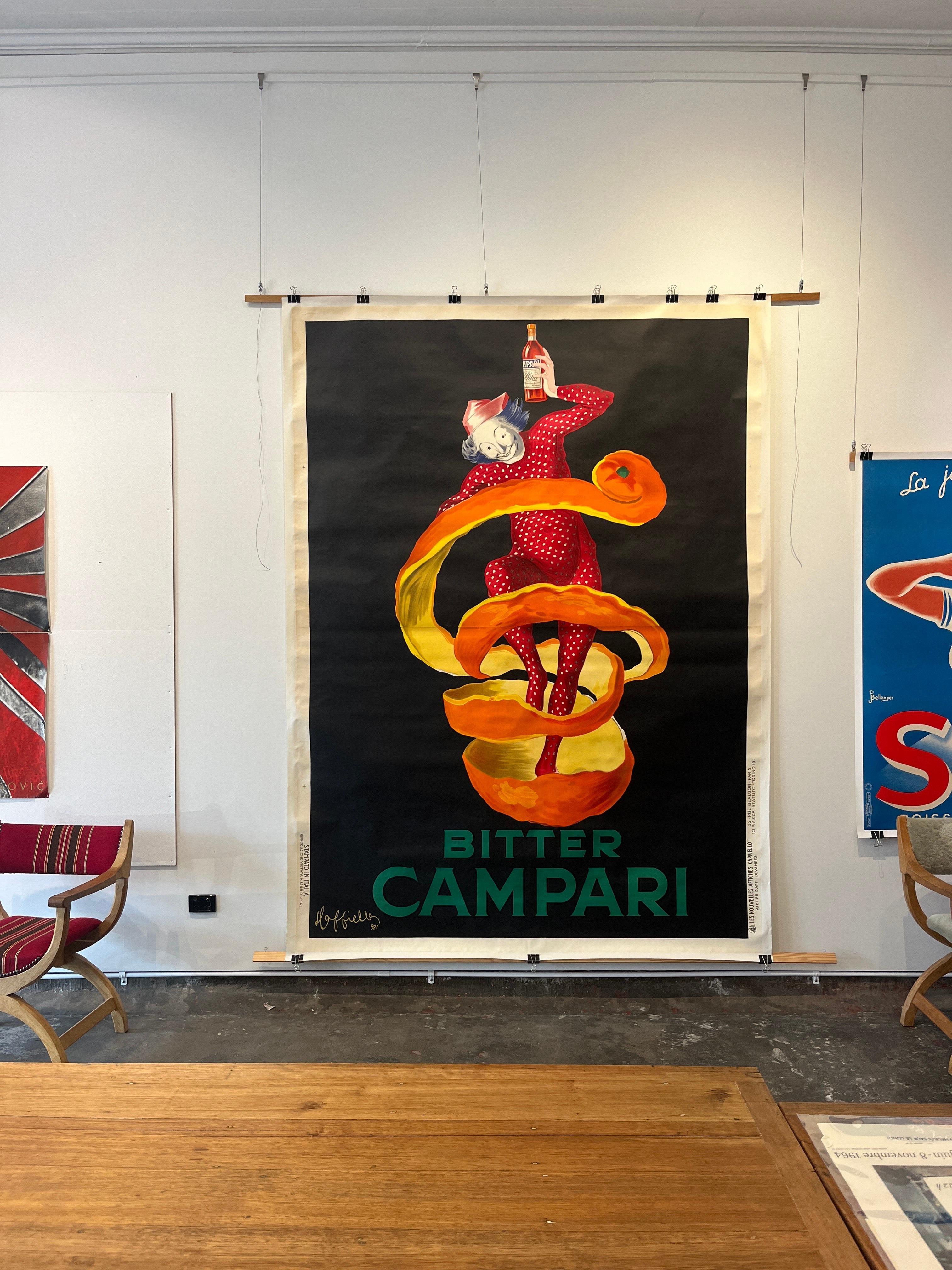 Original vintage poster Bitter Campari Spiratello Leonetto Cappiello 1921 oversize

Condition backing / material: Linen (backed on acid-free paper and cotton canvas)

Printer, publisher or brands: DEVAMBEZ

Rare poster oversized 201 x 277cm.