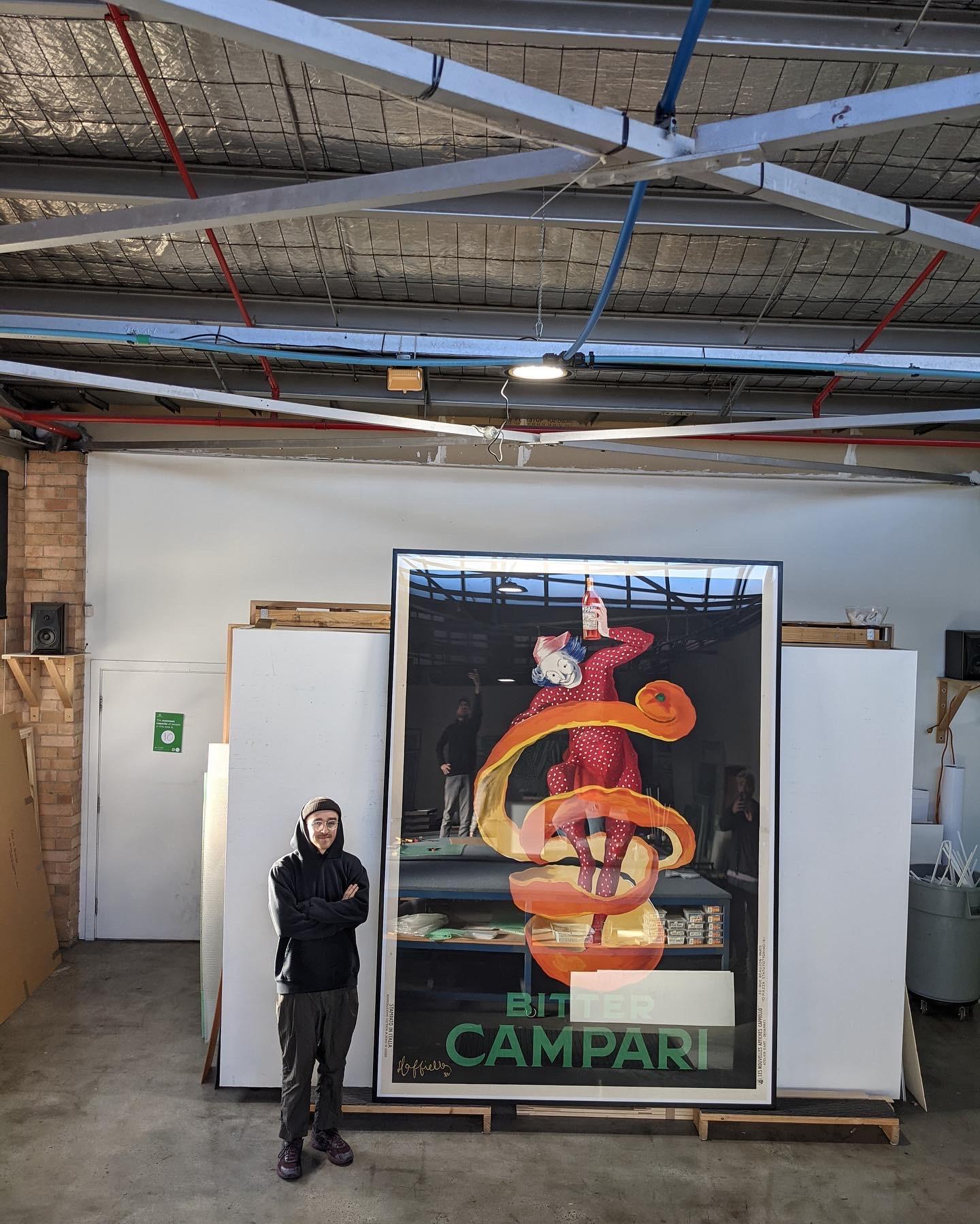 19th Century Original Vintage Poster Bitter Campari Spiratello Cappiello 1921 Oversize For Sale