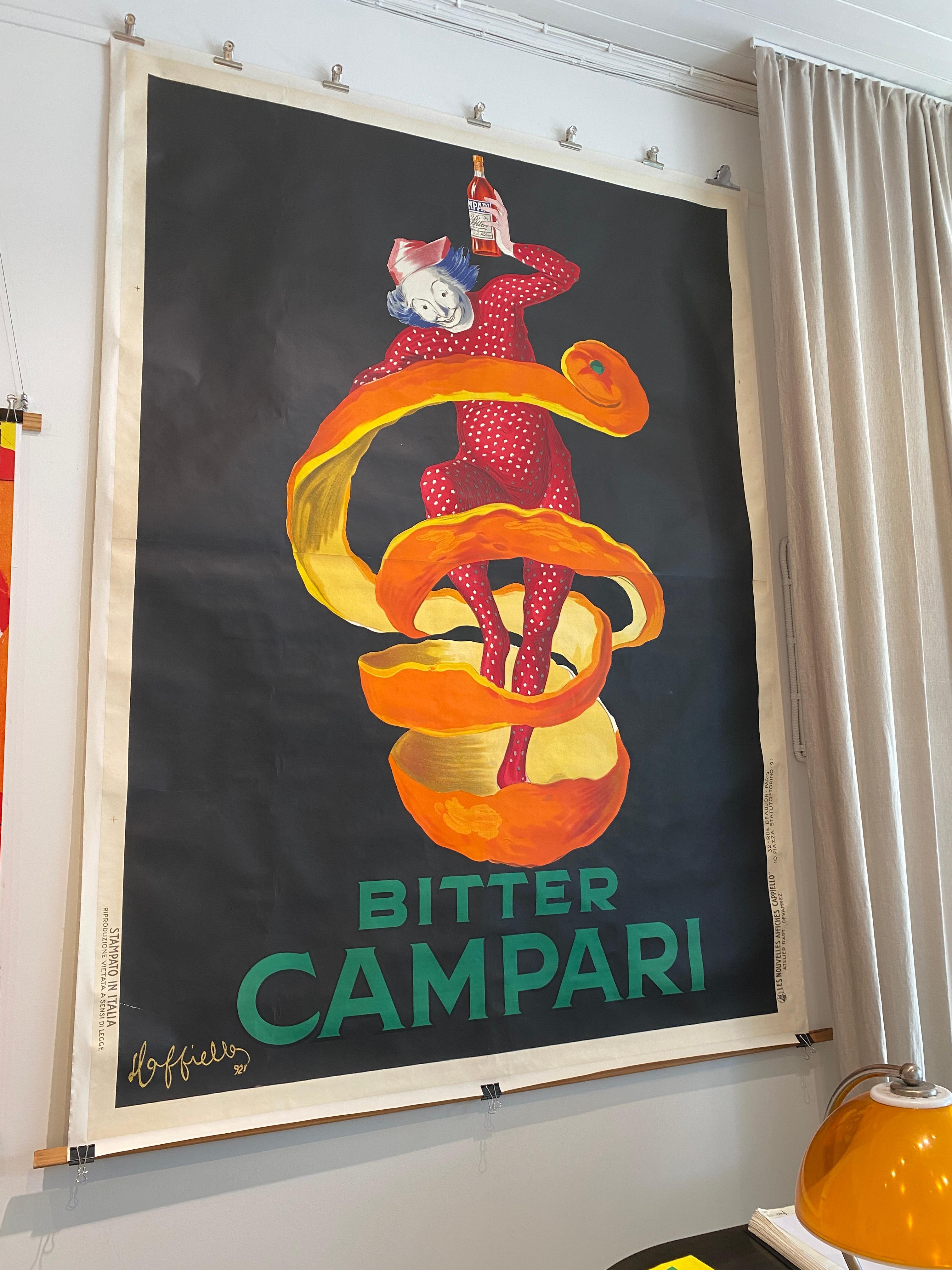 Original Vintage-Poster, Bitter Campari Spiratello Cappiello 1921, Oversize (Papier) im Angebot