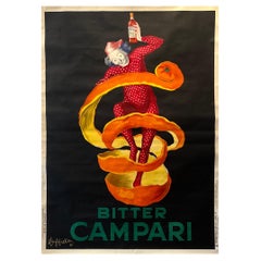 Original Vintage Poster Bitter Campari Spiratello Cappiello 1921 Oversize