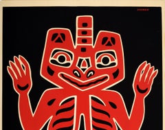 Original Vintage Poster Blanket Design Of The Haida Indians Alaska San Francisco