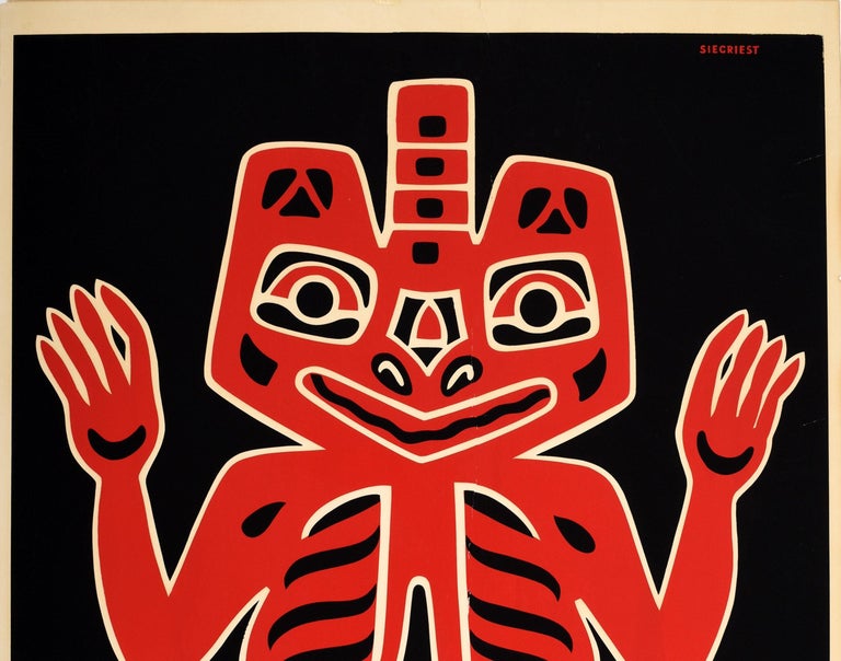Original Vintage Poster Blanket Design Of The Haida Indians Alaska San ...