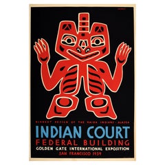 Original Vintage Poster Blanket Design Of The Haida Indians Alaska San Francisco