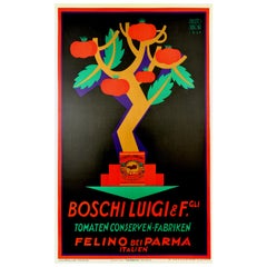 Original Vintage Poster Boschi Luigi Estratto Di Pomodoro Tomate Italienisches Essen Anzeige