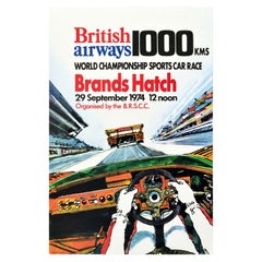 Original Vintage Poster Brands Hatch 1000kms World Championship Sports Car Race