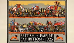 Original Vintage Poster British Empire Exhibition 1925 Wembley London World Tour