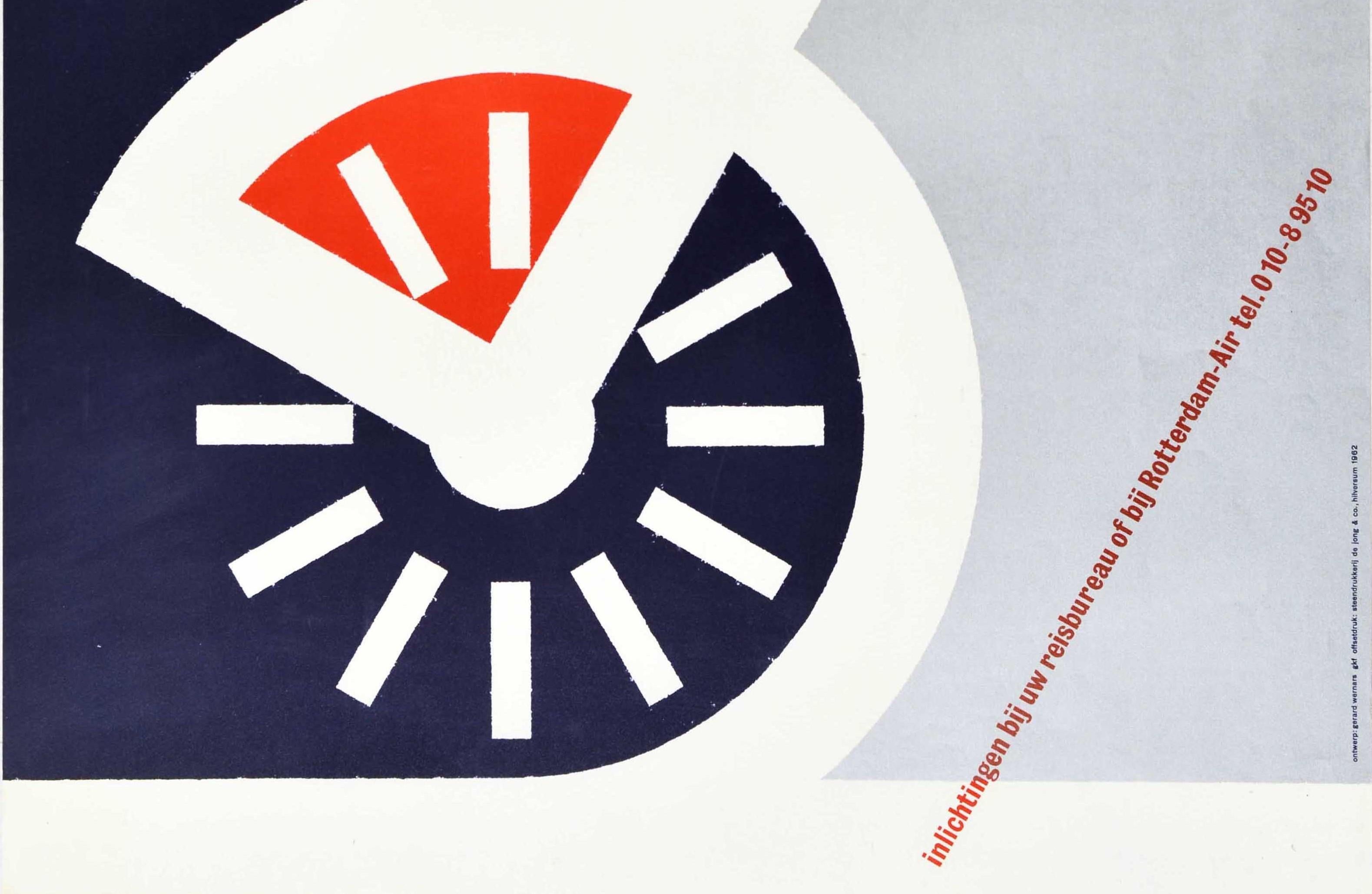 Néerlandais Affiche rétro originale de British United Airways pour les voyages d'affaires à Londres, Rotterdam en vente