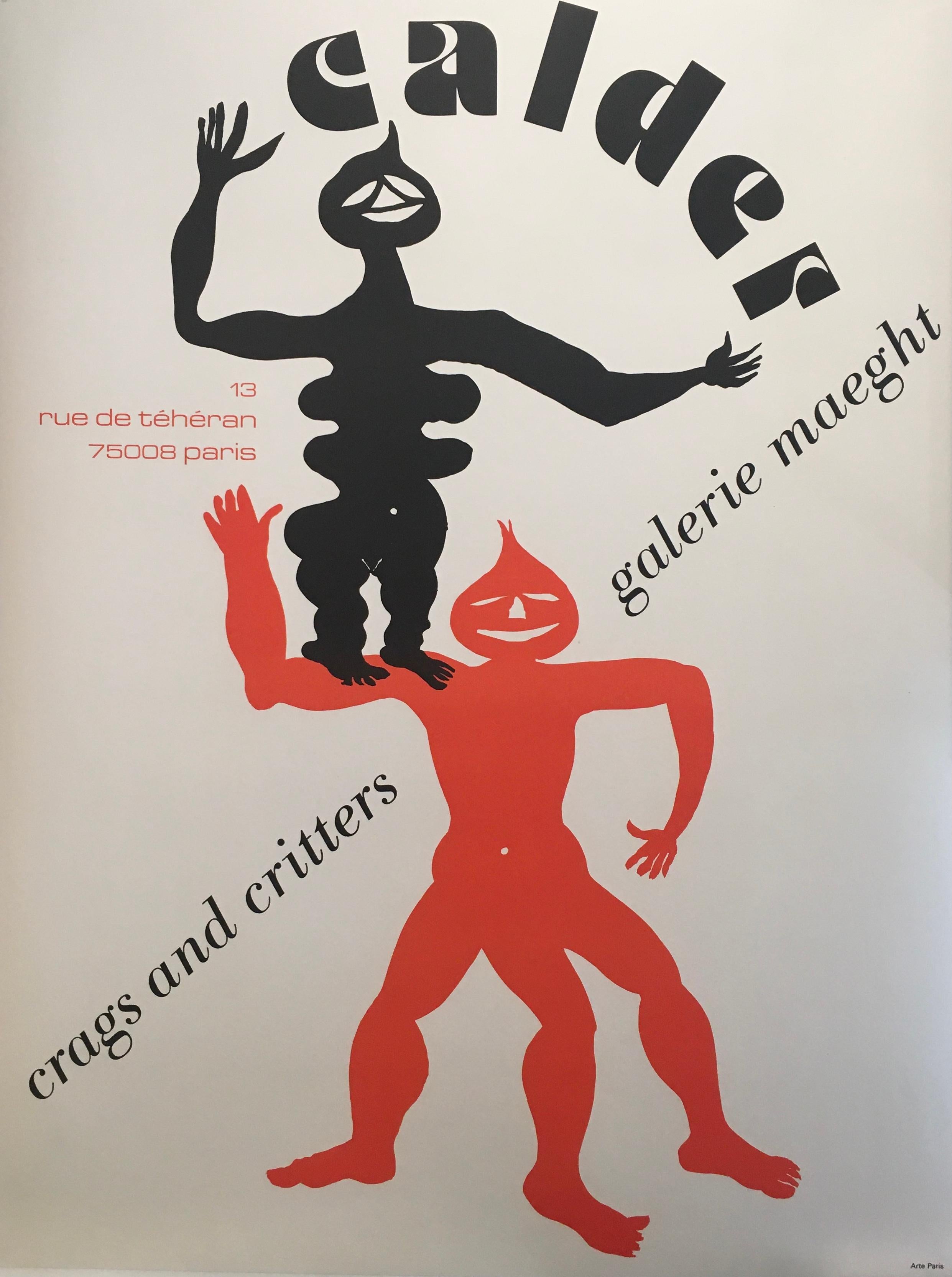 French Original Vintage Poster, 'Calder Crags and Critters' 1975 Galerie Maeght For Sale