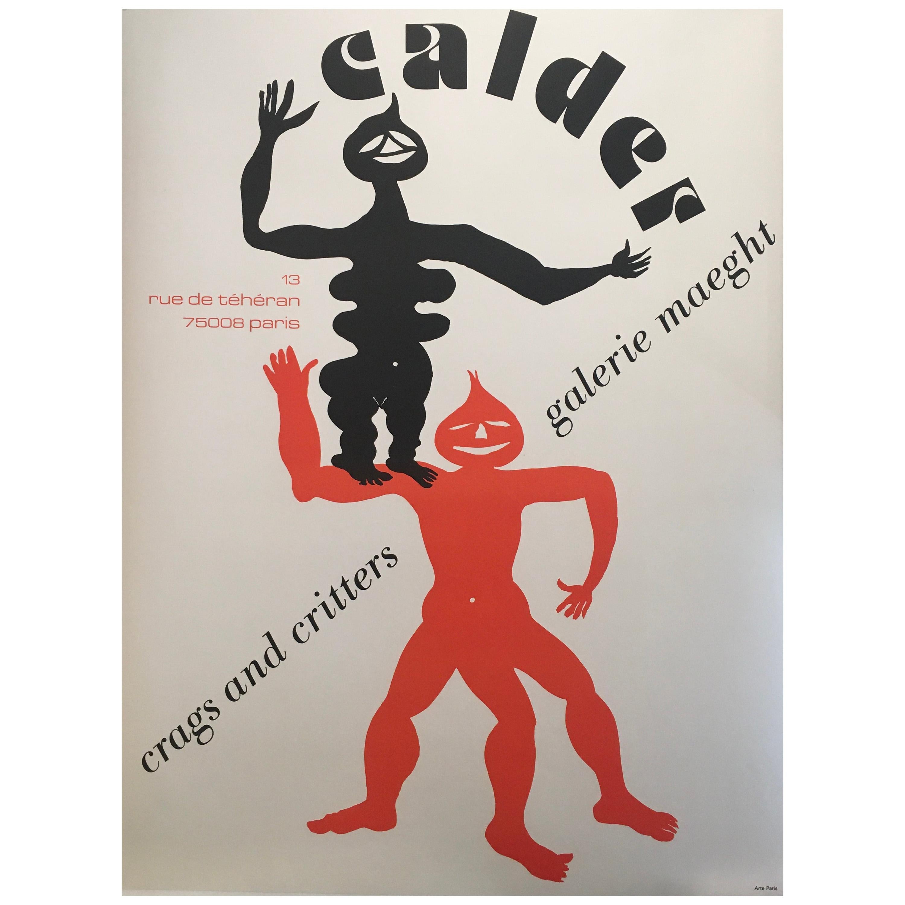 Affiche vintage d'origine, Calder Crags and Critters, Galerie Maeght, 1975