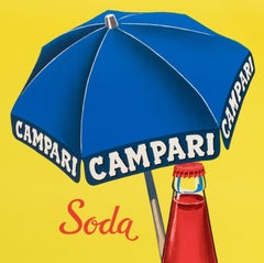 Original Vintage Poster-Campari Soda Disseta-Plage-Milano-Liqueur, 1970