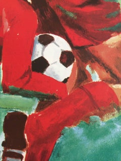 Original Vintage Poster Campari Soda Vince La Sete Football Soccer Pijoan