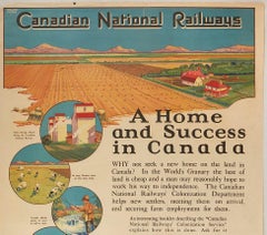 Original Vintage Poster Canadian National Railways A Home And Success In Canada