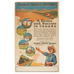 Poster originale d'epoca Ferrovie Nazionali Canadesi Una casa e un successo in Canada