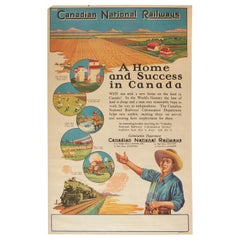 Affiche rétro originale, Canadian National Railways, Une maison et un succès au Canada