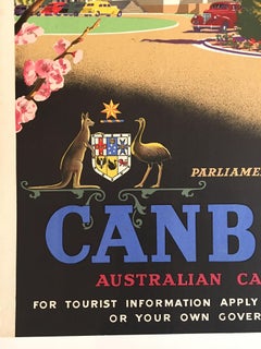 Cartel Vintage Original, Canberra Territorio de la Capital Australiana por Trompf, 1930