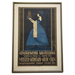 Original Vintage Poster Carl Potsch Kunstgewerbe Ausstellung Köln 1912